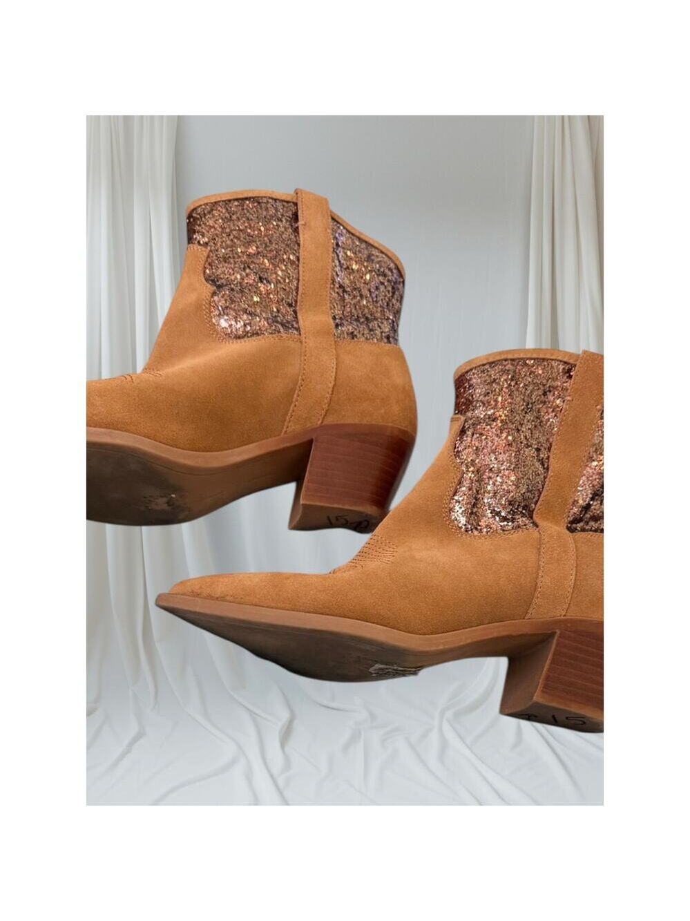 Dolce Vita Suede Glitter Ankle Boots - Women's Size 9 - Picture 5 of 7